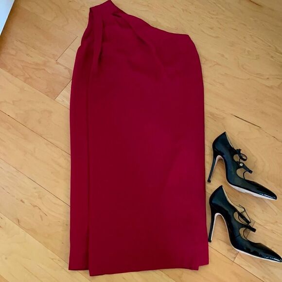 Diane Von Furstenberg Red Silk Shift Dress - Picture 2 of 8